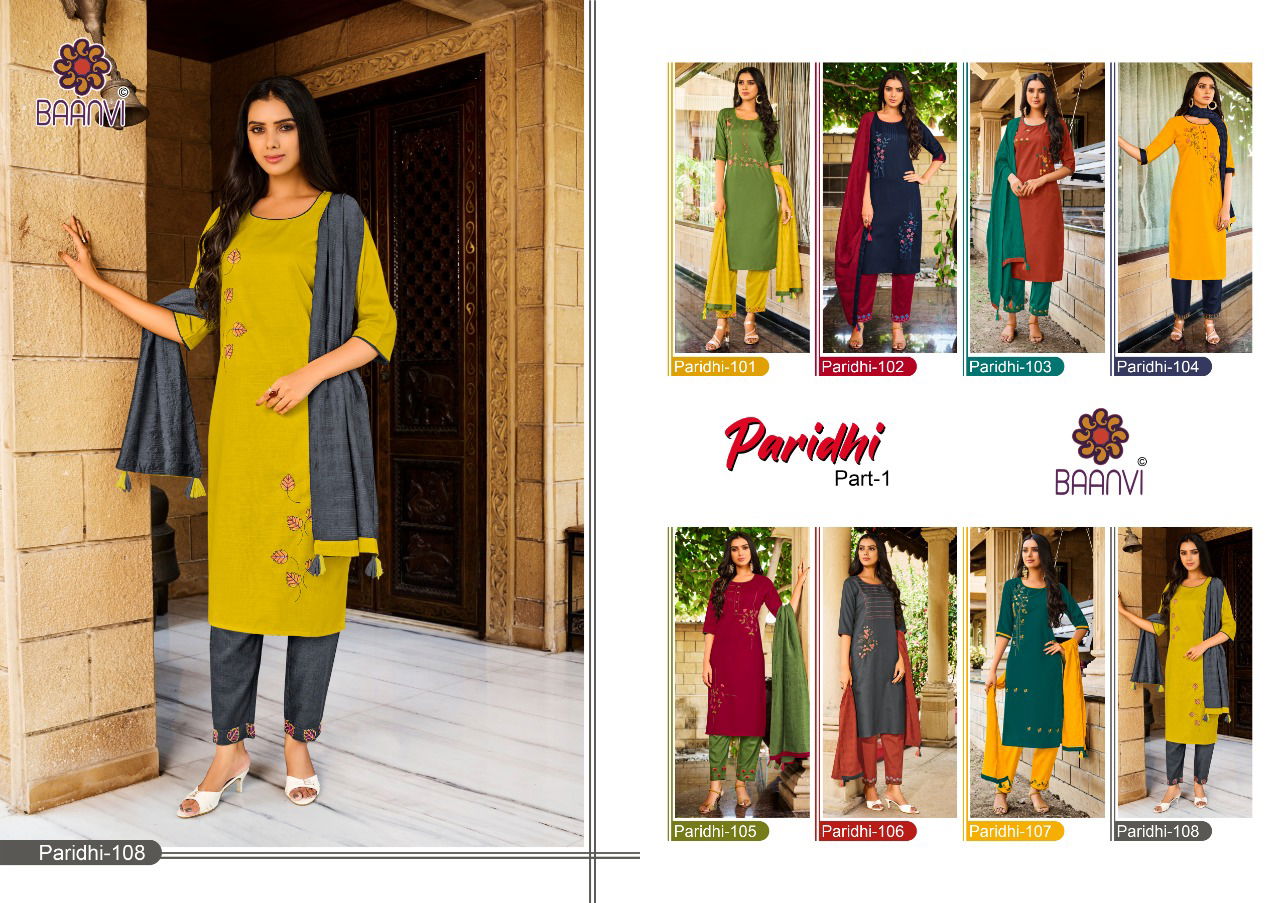 Baanvi Paridhi 1 New Latest Designer Kurti Pant With Dupatta Readymade Collection